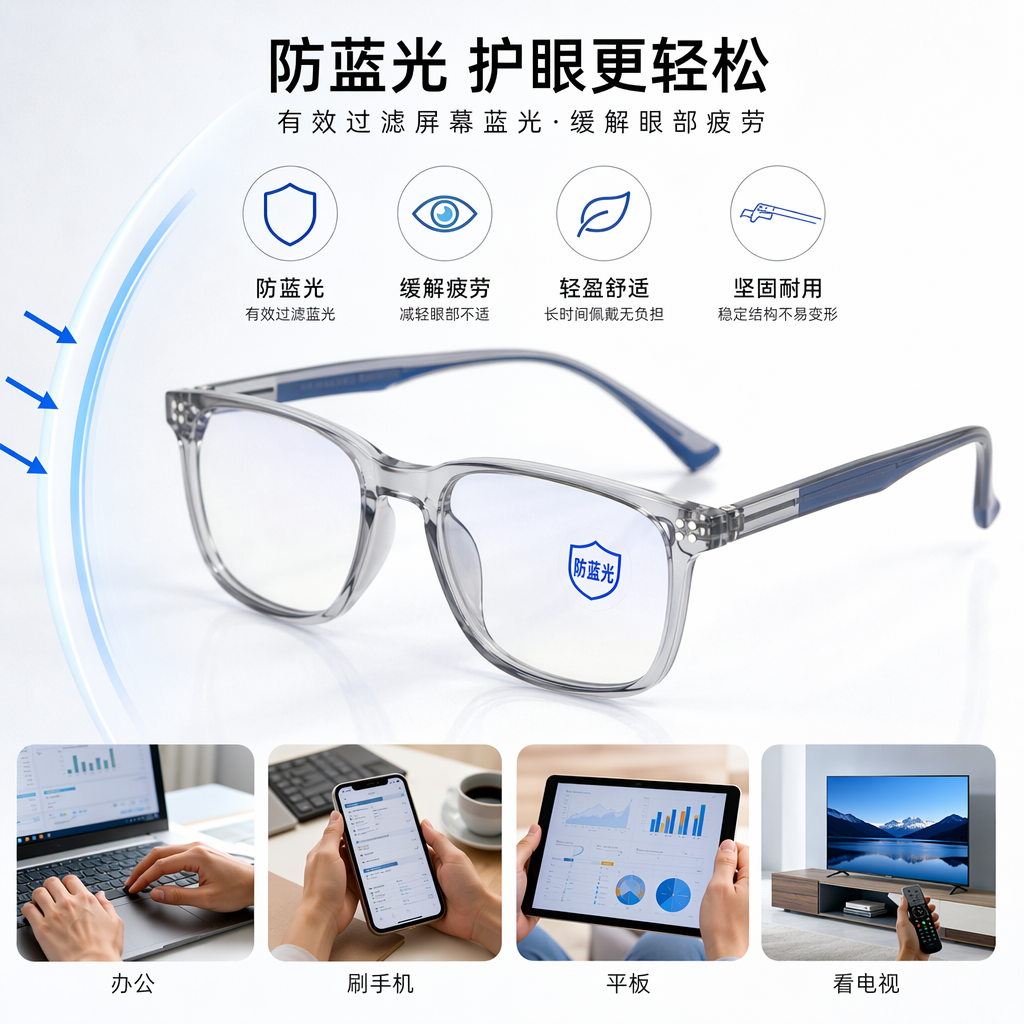 Transparent frame glasses, lightweight titanium alloy frame, unisex optical glasses for myopia