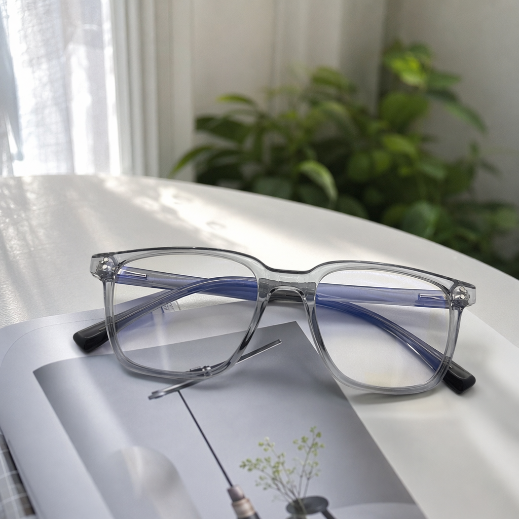 Transparent frame glasses, lightweight titanium alloy frame, unisex optical glasses for myopia details Picture