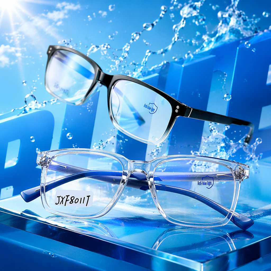 Transparent frame glasses, lightweight titanium alloy frame, unisex optical glasses for myopia Specification image