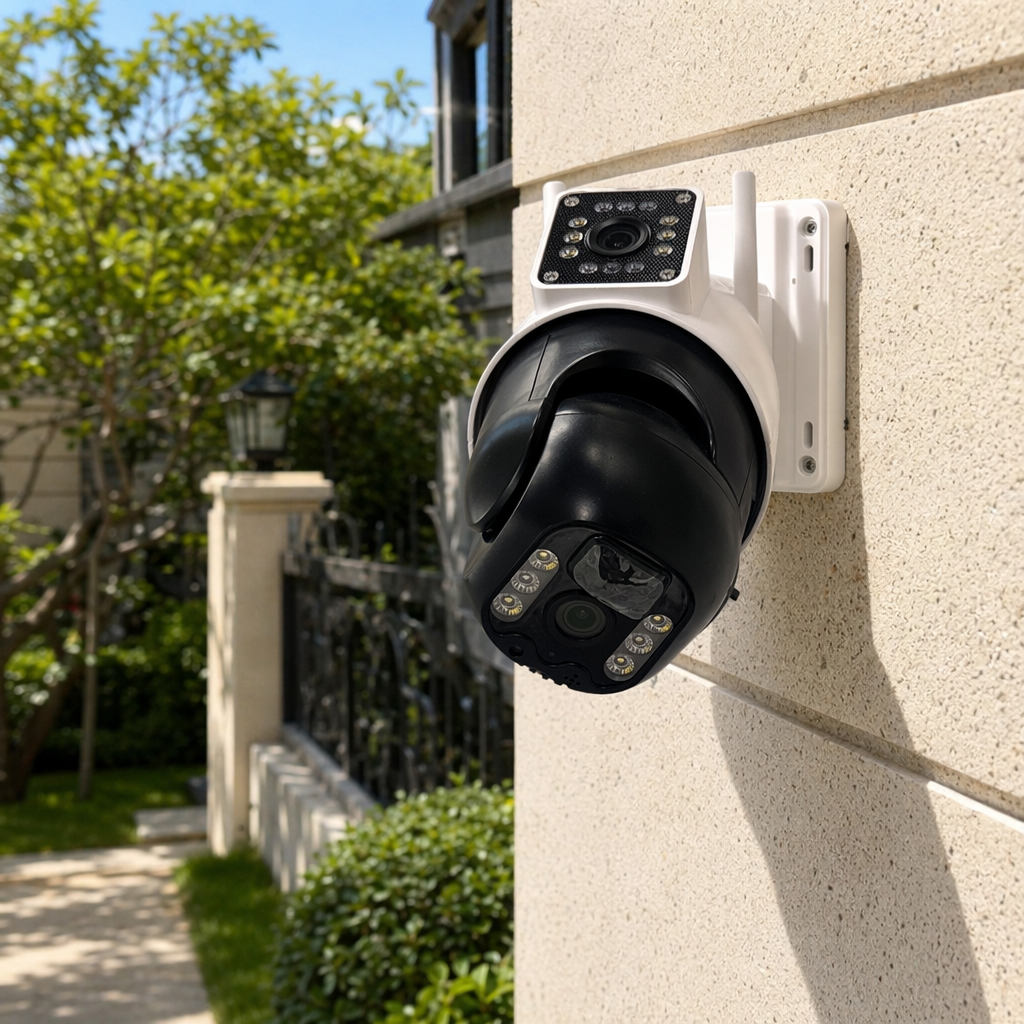 Black-and-white surveillance cameras, high-definition night vision, waterproof outdoor home and commercial security cameras details Picture