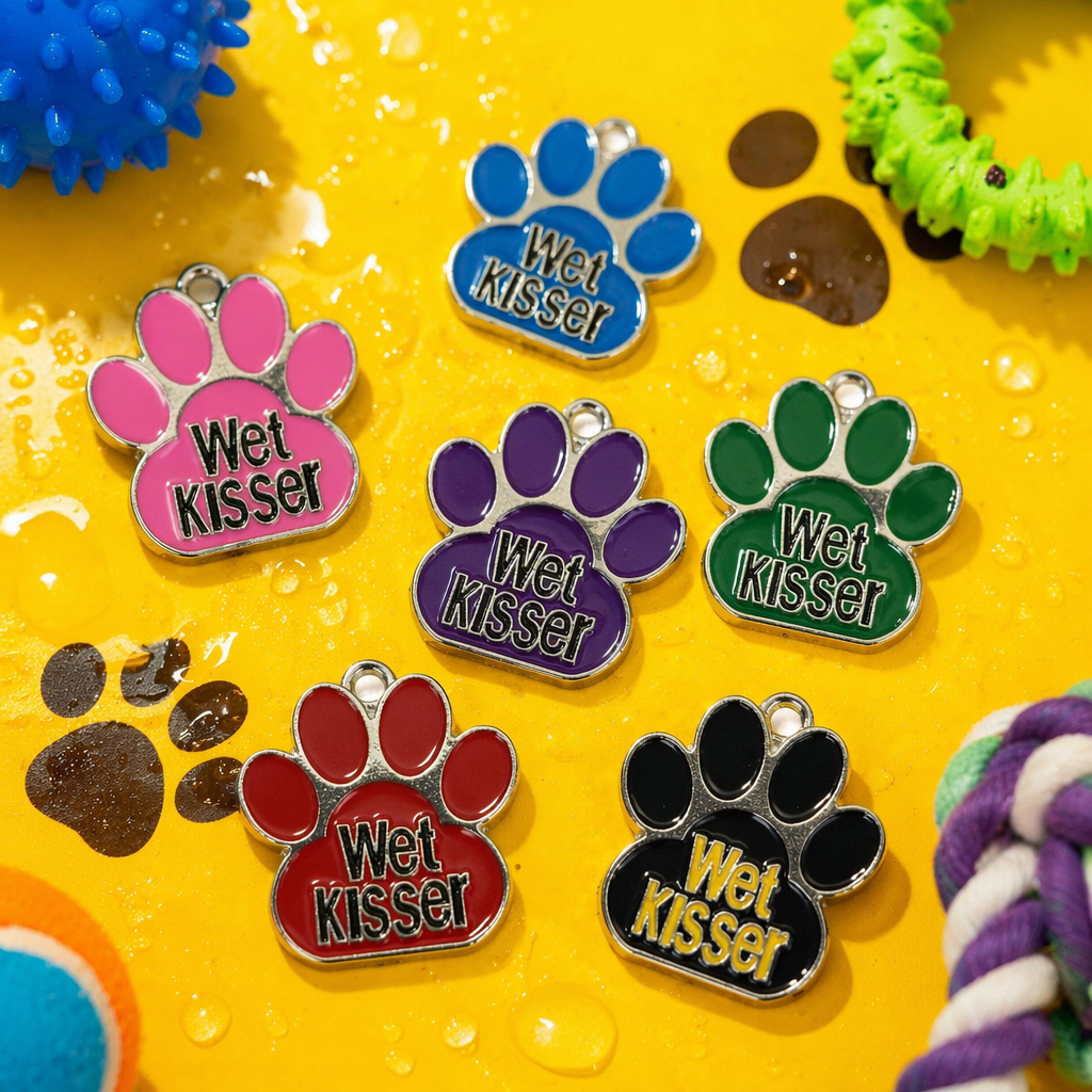 Wet Kisser colored claw print pendant, six-color metal tag: blue, purple, green, pink, black, pure sand gold Specification image