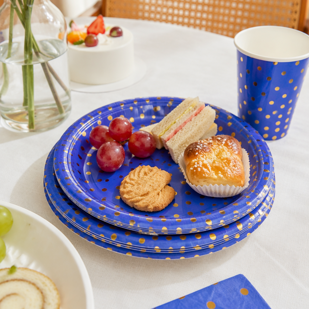 قطعة ذهبية زرقاء، حفلة مزخرفة details Picture