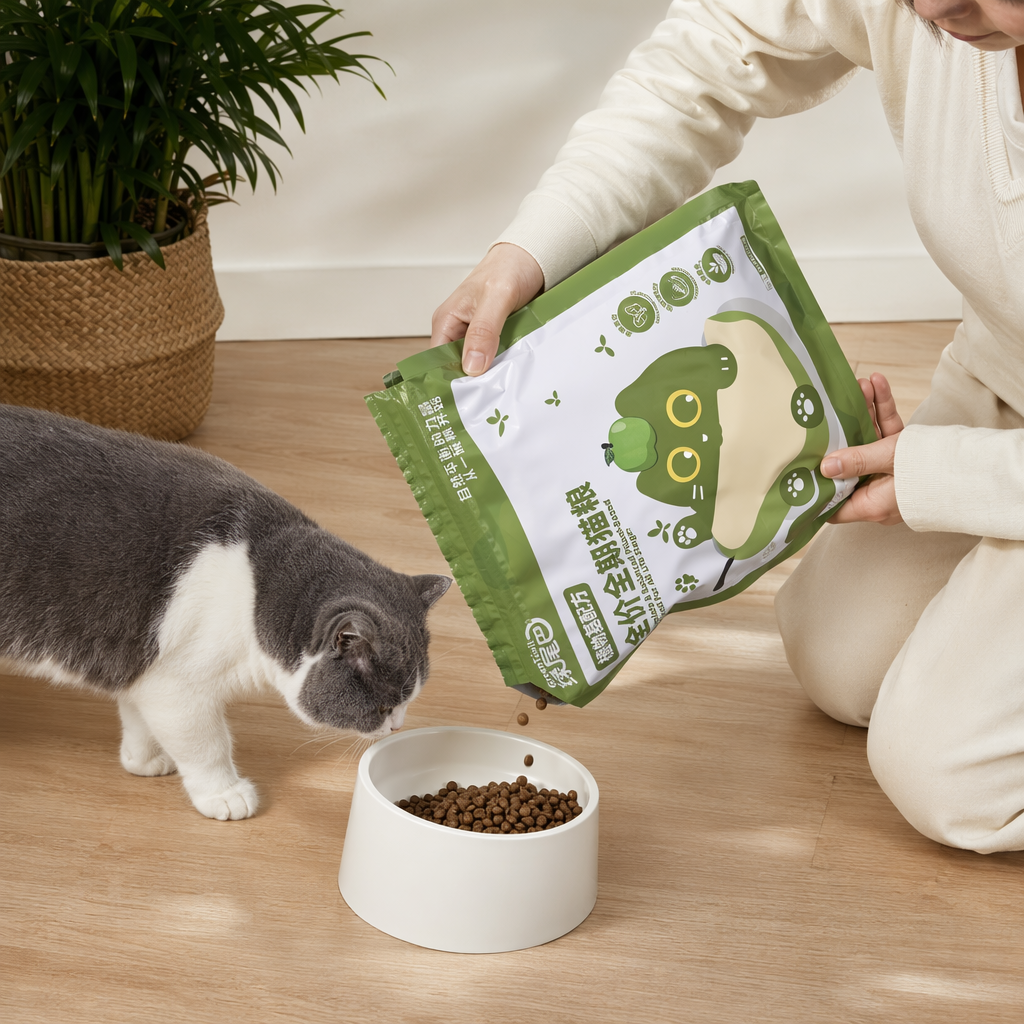 绿色包装袋猫粮天然无谷高蛋白成猫专用产品图
