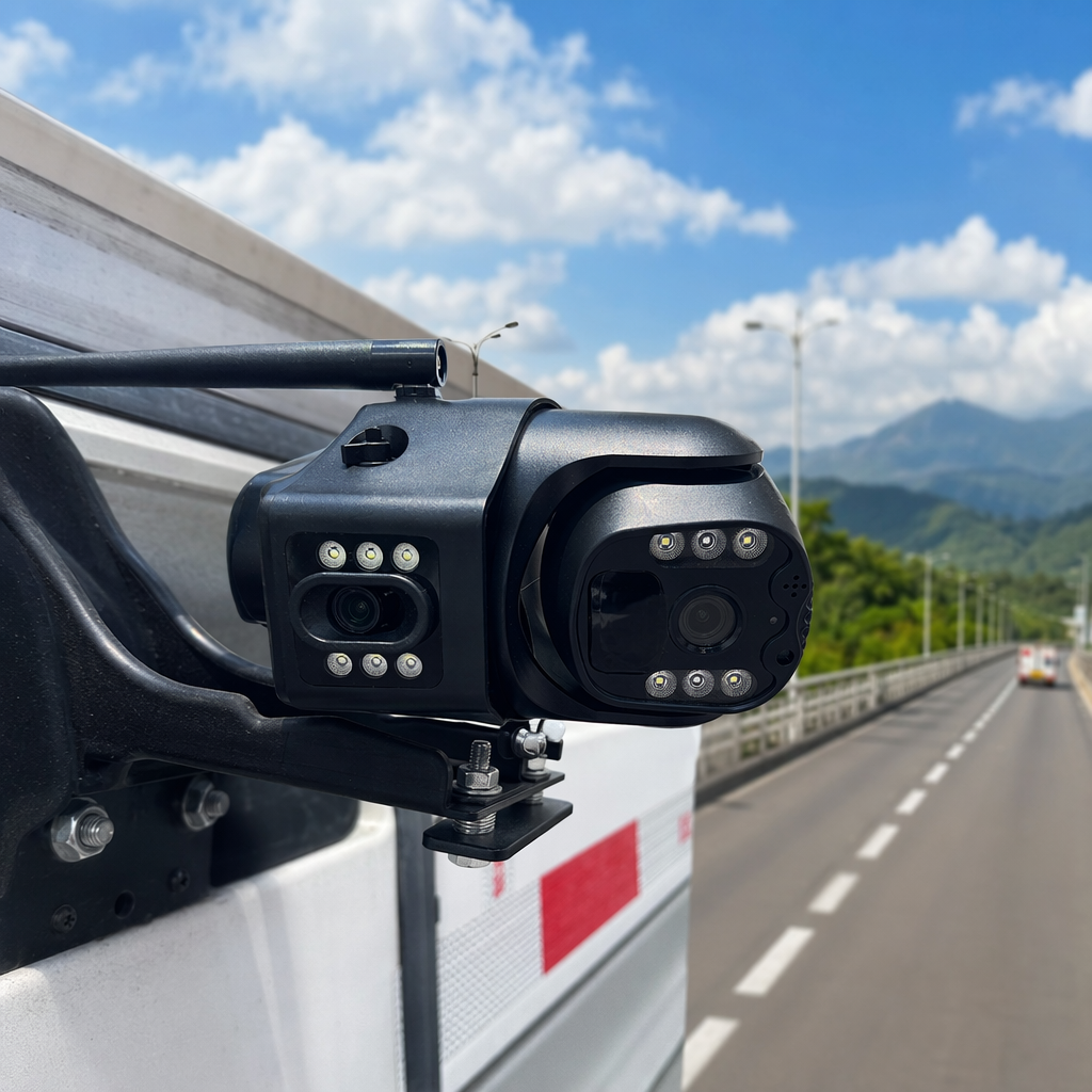 The black dual-lens surveillance camera with a 4-megapixel metal body features intelligent voice recognition for both indoor and outdoor use details Picture