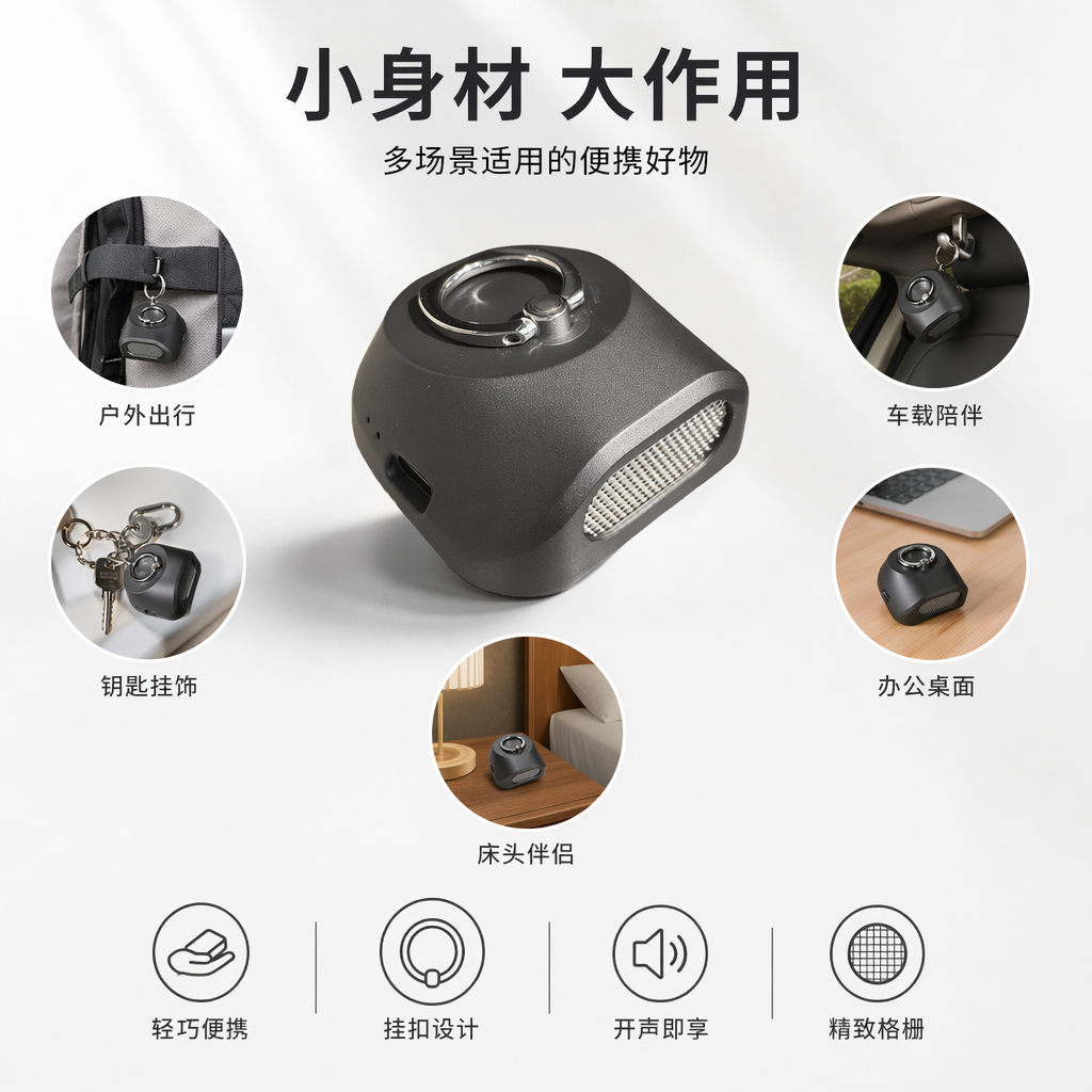 黑色智能翻译音箱 支持多国语言实时翻译 蓝牙连接家用音响