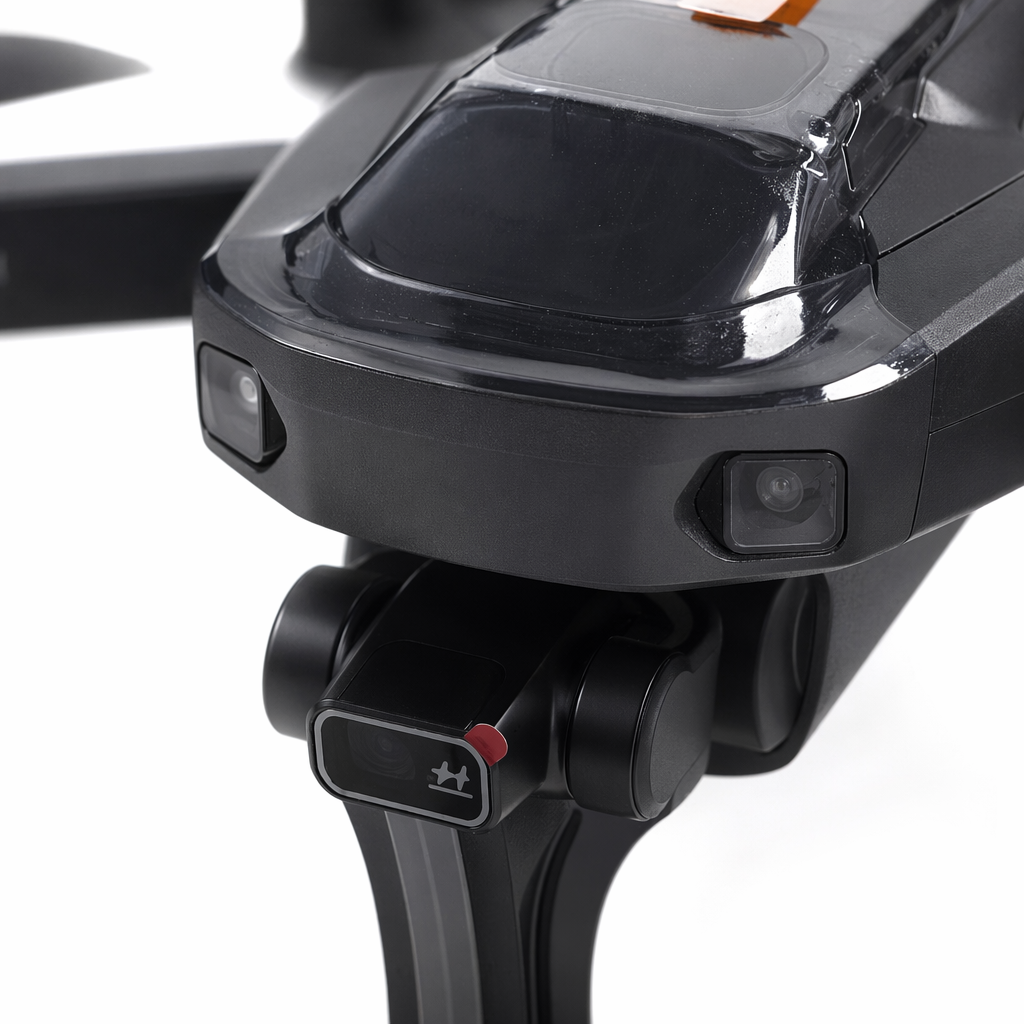 The black drone with a grey remote control provides stable, high-definition and foldable aerial photography Application Scenario