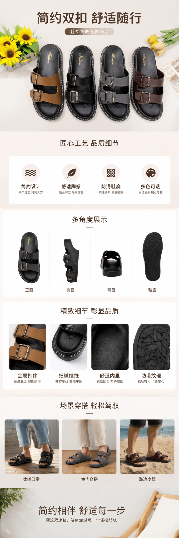 男式夏季沙滩溯溪凉拖越南拖详情1