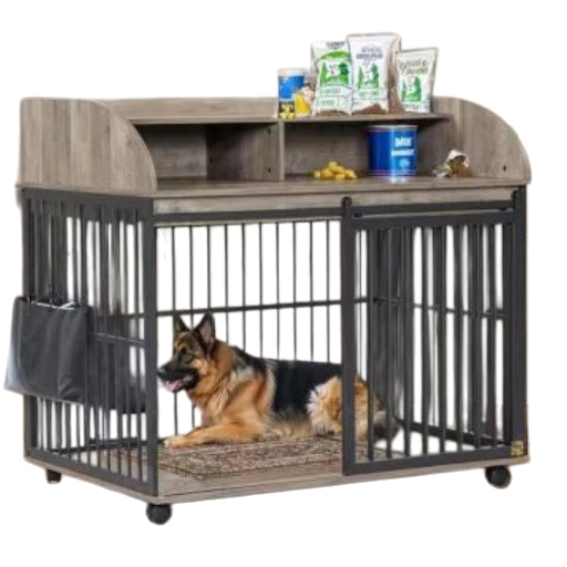 Grey metal dog cage, large pet aviation case for German Shepherds Item Picture