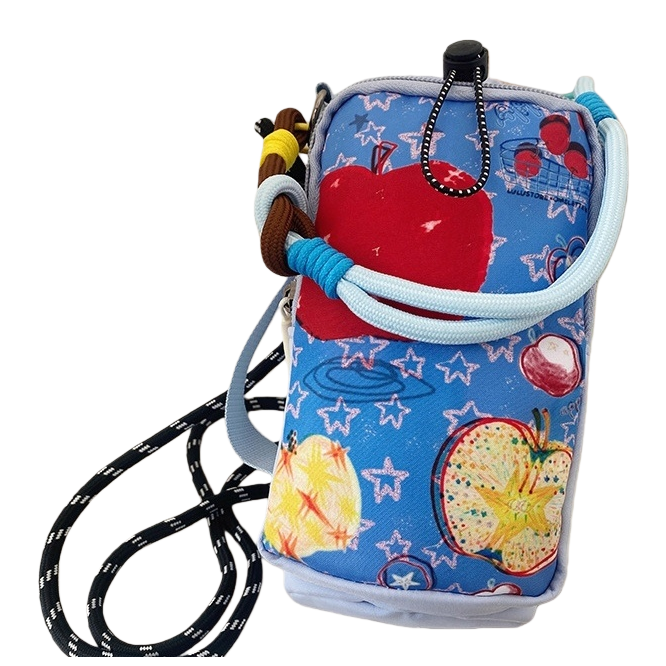 Super cute and adorable small shoulder bag, water bottle bag, dopamine phone bag, fashionable and simple, scratch-resistant, wear-resistant, lightweight and portable Item Picture
