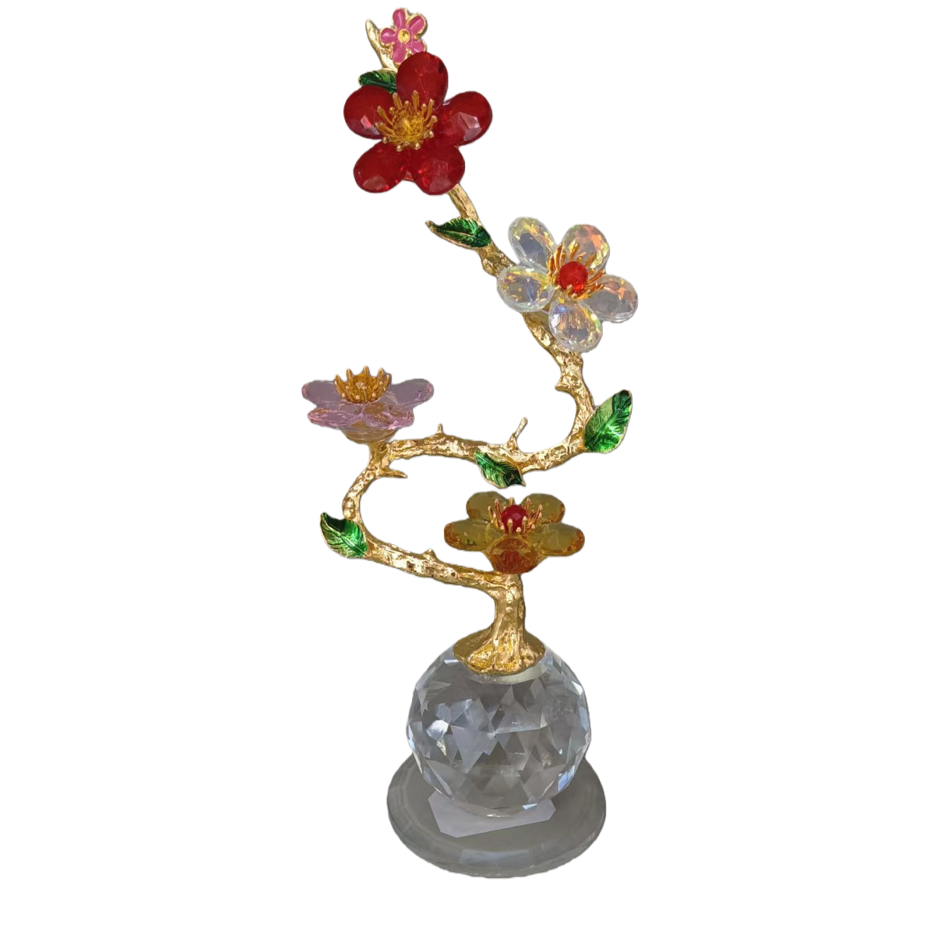 Golden branch crystal flower tree ornaments for home decoration, living room, bedroom and tabletop creative gifts Item Picture