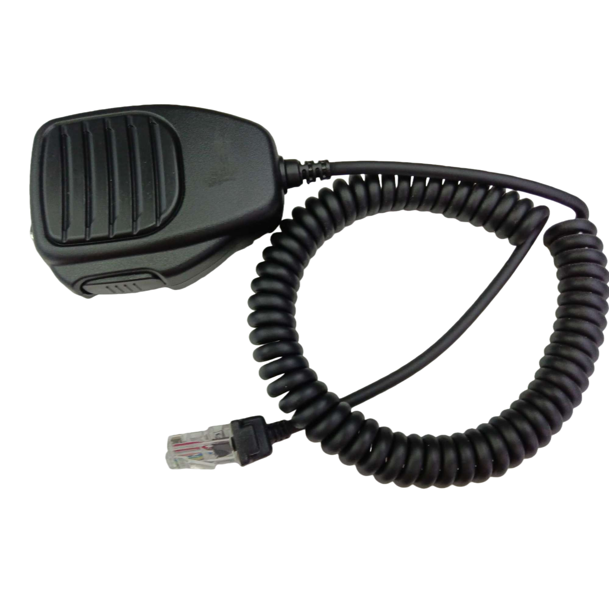 The Aikemu HM-II8N hand-held microphone, a black microphone with a spiral cable and a metal body, is a noise-canceling live streaming karaoke recording device Item Picture