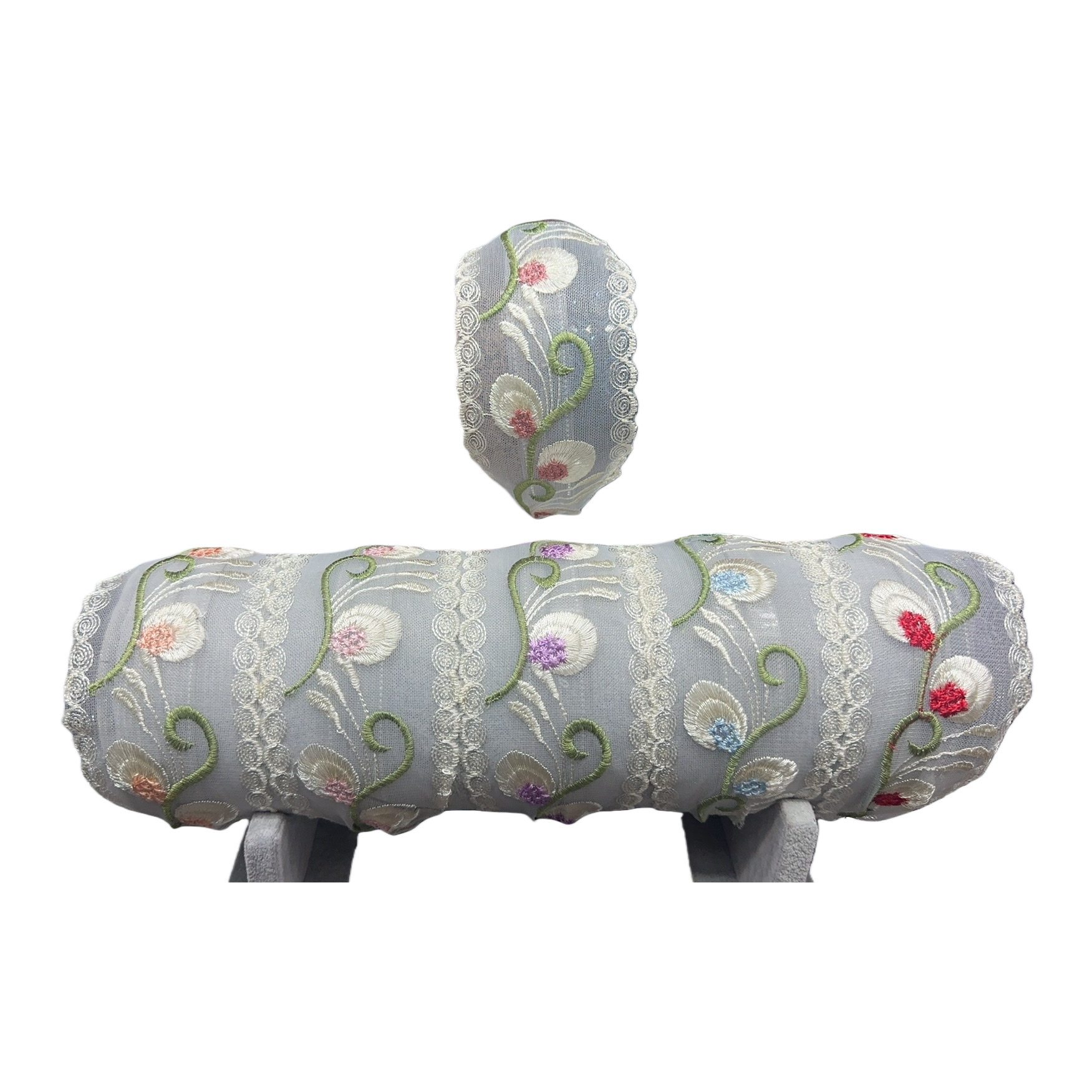 Grey embroidered lace fabric roll home decoration DIY fabric, 30 centimeters wide Item Picture