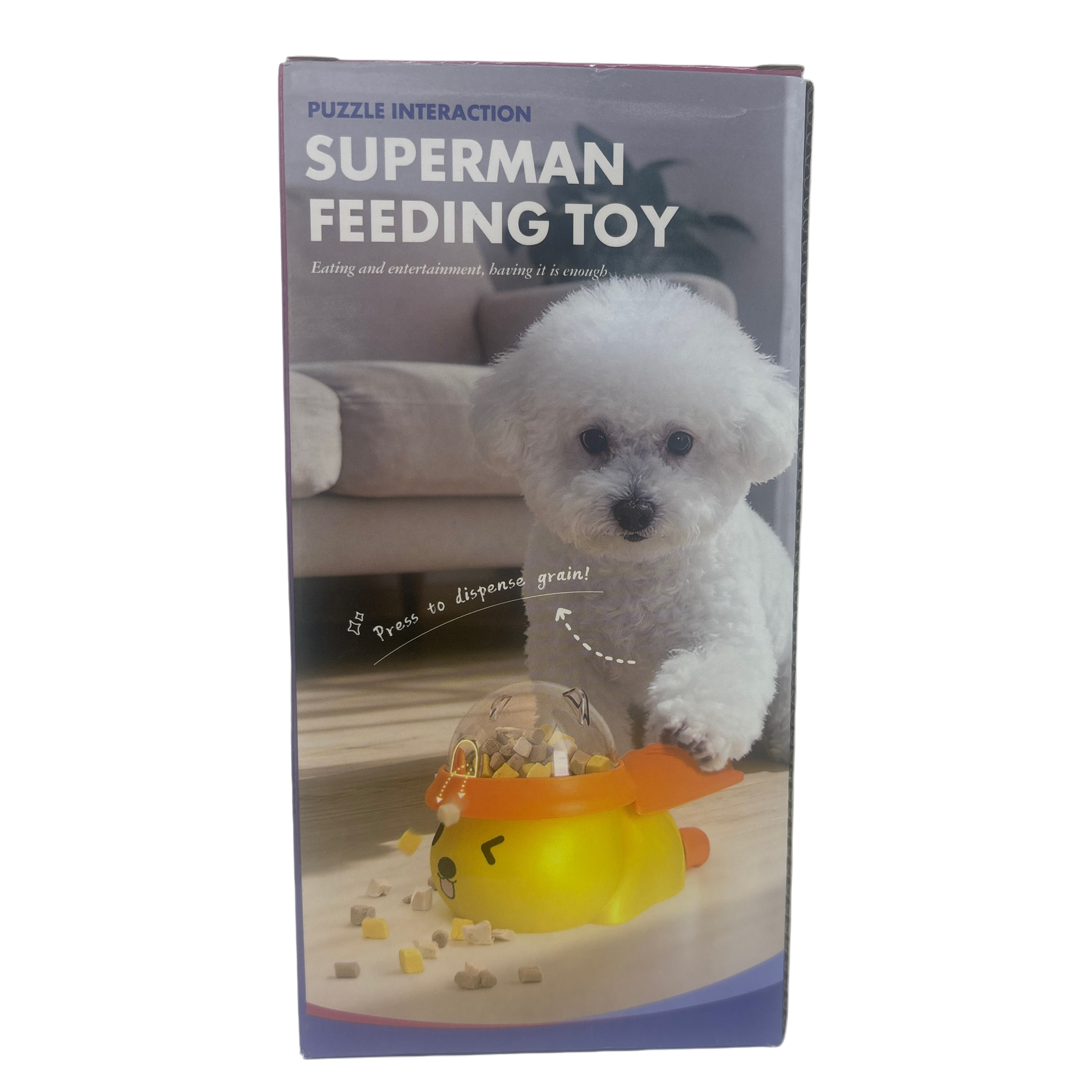 The multi-color dog press-out food puzzle toy features a cute and adorable pet design Item Picture
