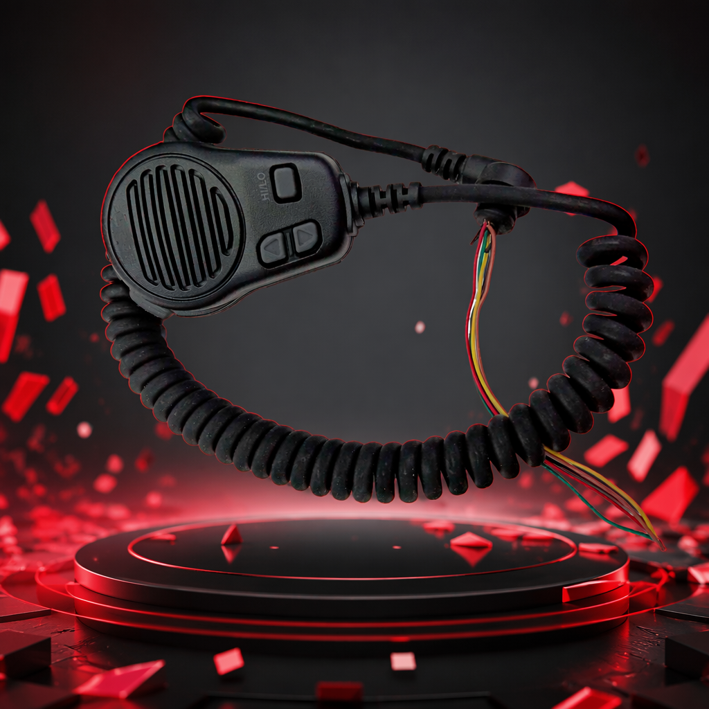 The Aikemu HM-164B hand-held microphone with a black spiral line and a 360-degree adjustable stand is compatible with multiple devices for desktop live streaming and recording Specification image