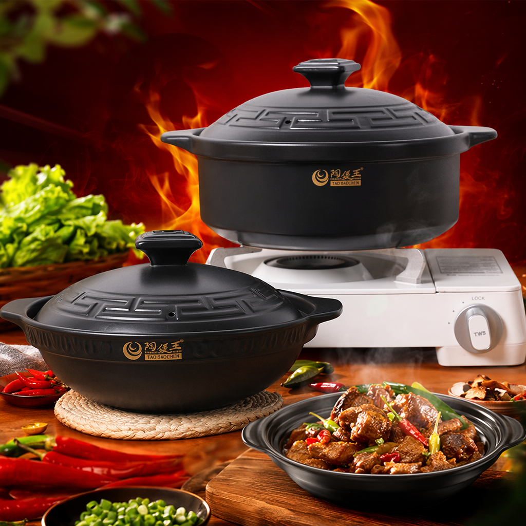 قدور طهي خزف أسود مقاوم للحرارة Specification image