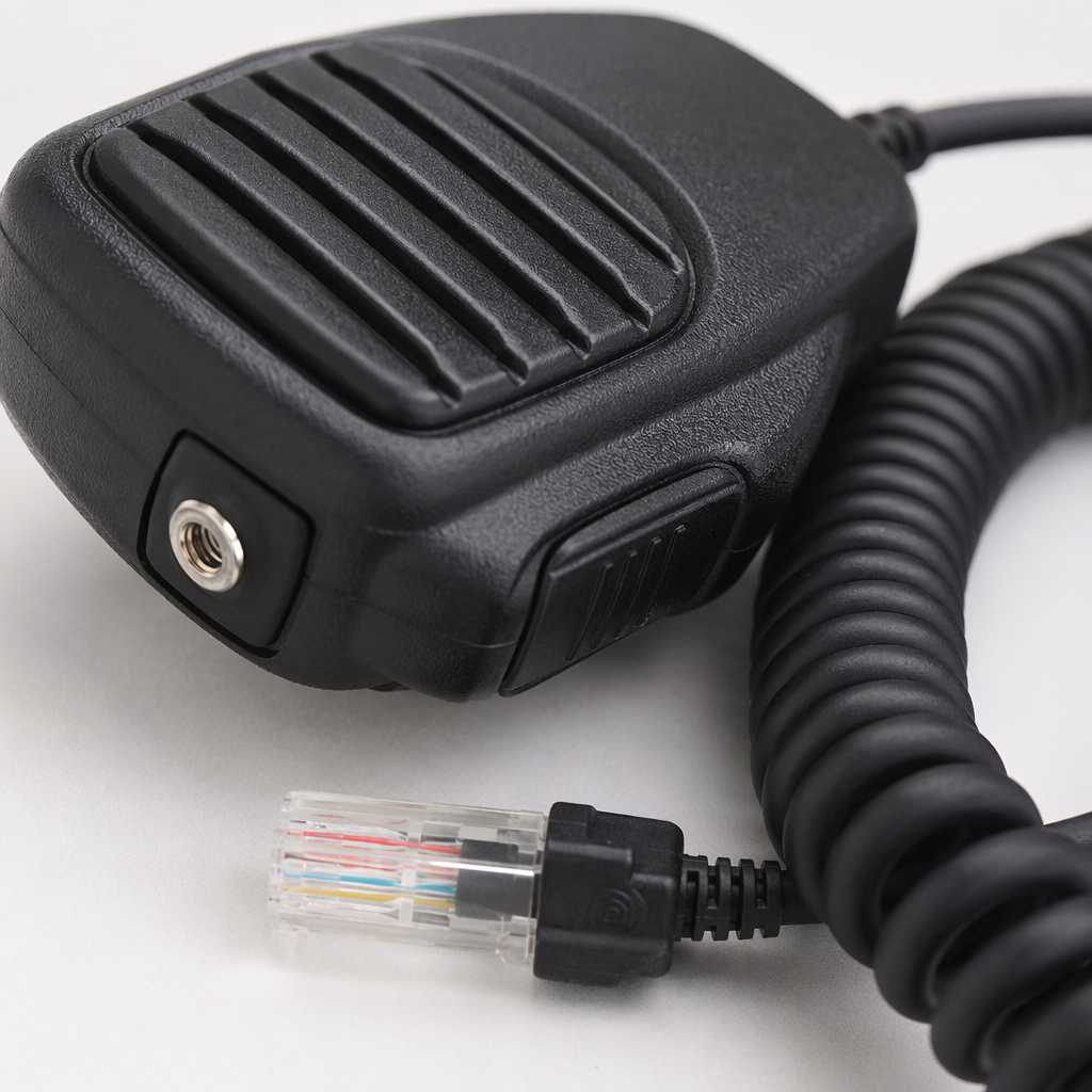 The Aikemu HM-II8N hand-held microphone, a black microphone with a spiral cable and a metal body, is a noise-canceling live streaming karaoke recording device Application Scenario