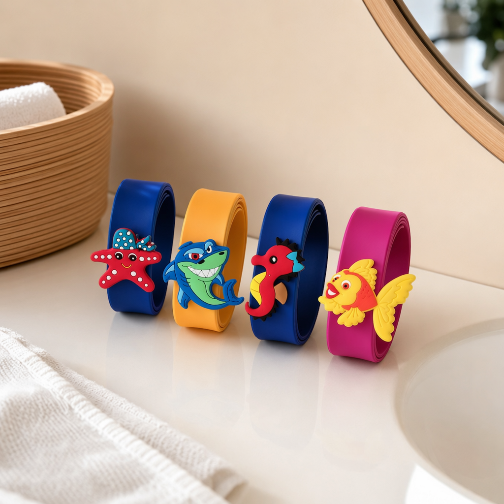 Colorful children's wristband, multi-color silicone adjustable, safe and non-toxic baby wrist strap details Picture