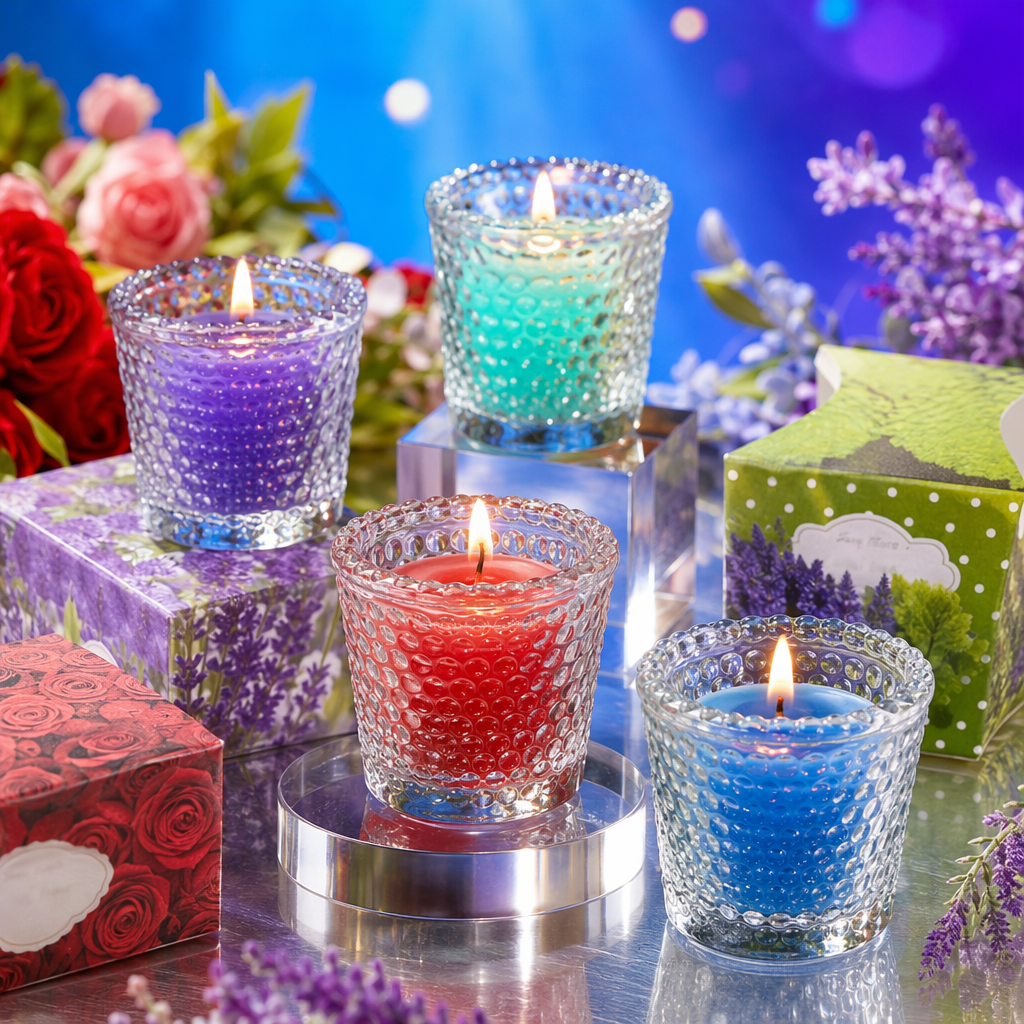 Colorful candle cups, scented candles, home decorations, festive atmosphere, romantic home ornaments Specification image