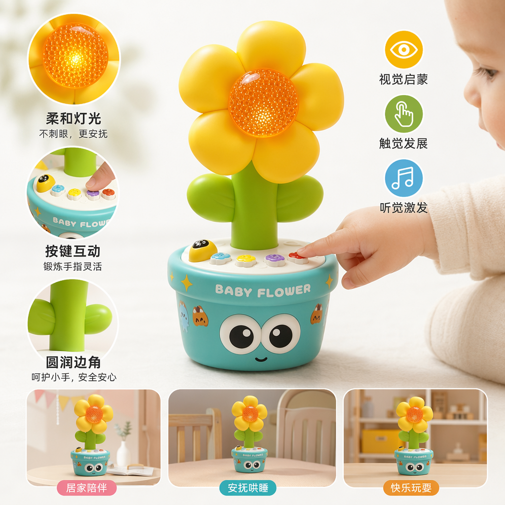 Colorful flower educational toys for children's early education, grasping, kneading and sensory integration training