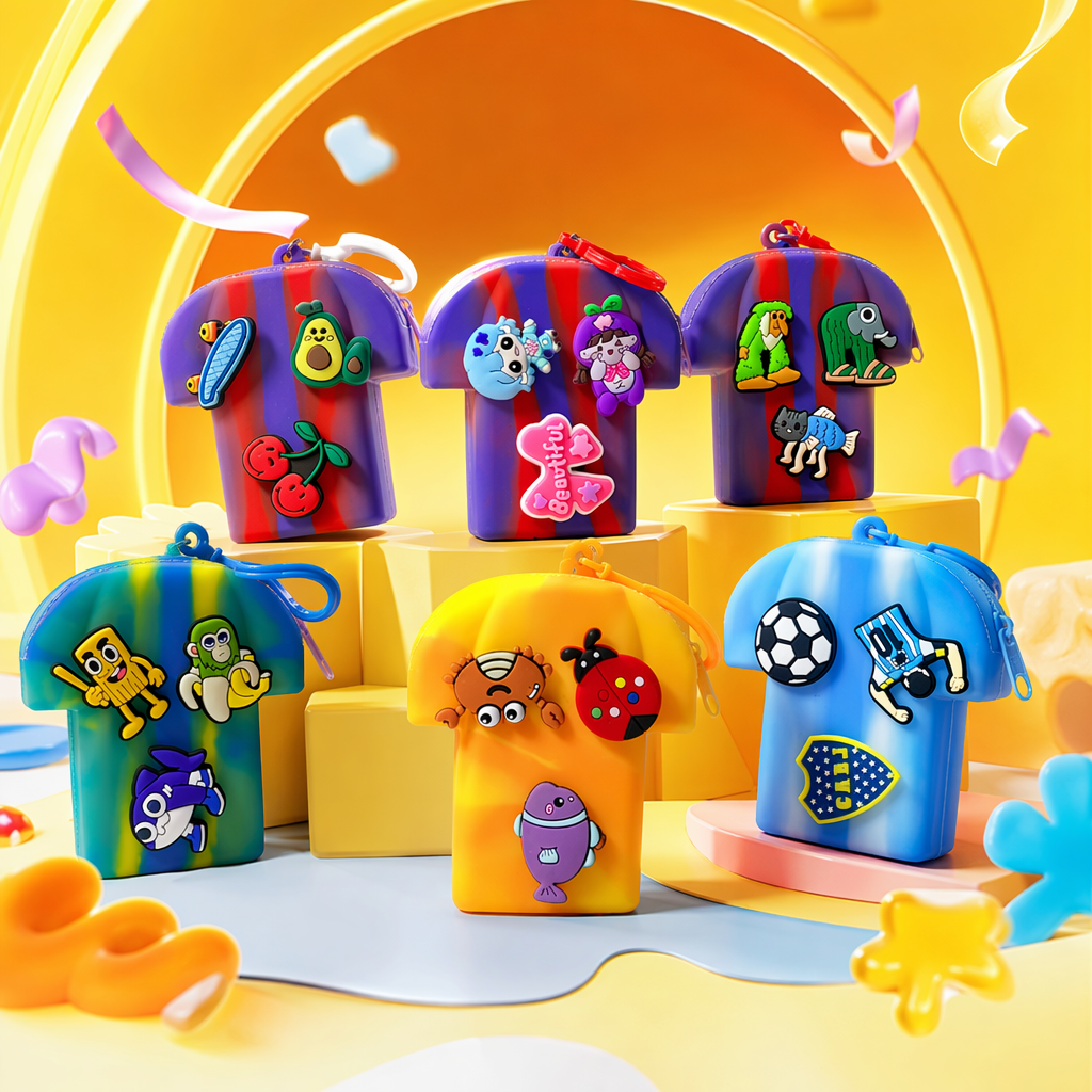 Colorful cartoon-shaped coin purse for girls, cute, small and portable storage wallet Specification image