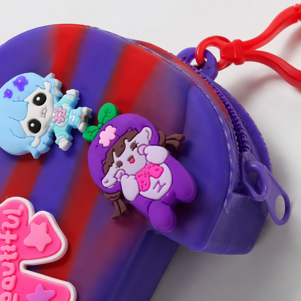 Colorful cartoon-shaped coin purse for girls, cute, small and portable storage wallet Application Scenario