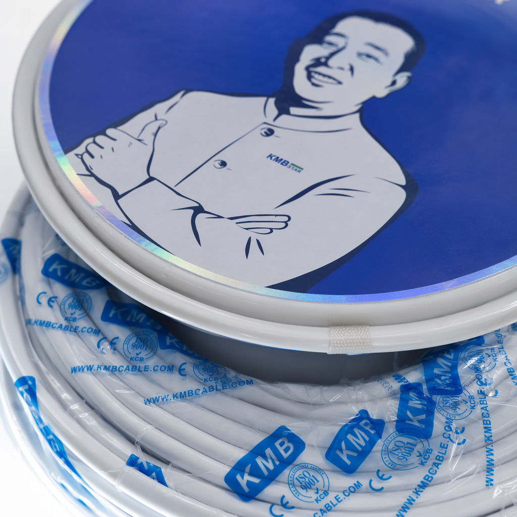 The blue packaging cable reel is used to wind household round cables Application Scenario