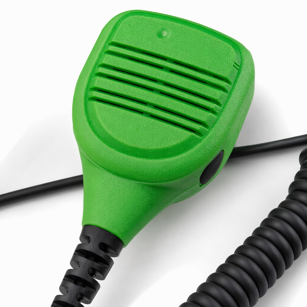 MOTOROLA PMMN4013A green walkie-talkie microphone with black spiral wire dual-pin plug Application Scenario