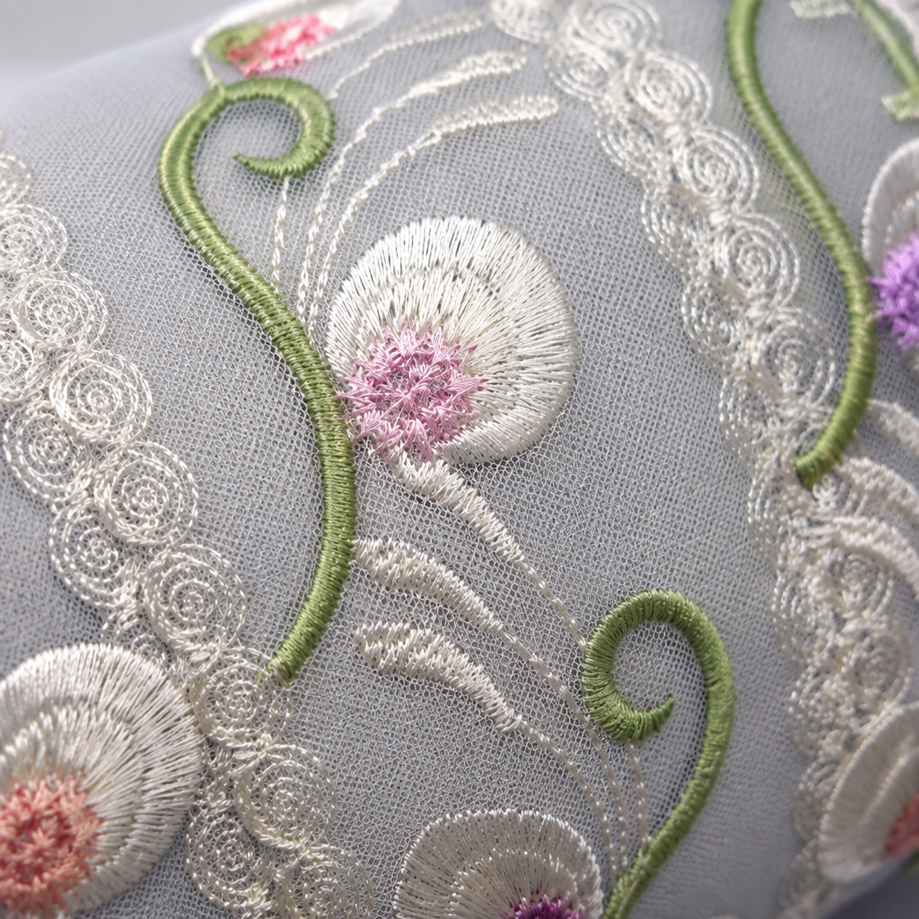 Grey embroidered lace fabric roll home decoration DIY fabric, 30 centimeters wide Application Scenario
