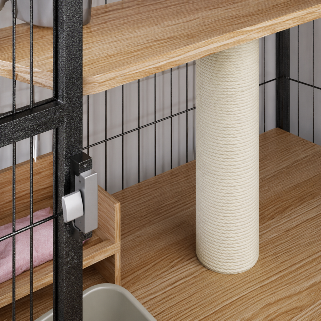 Black metal multi-layer cat activity cage Application Scenario