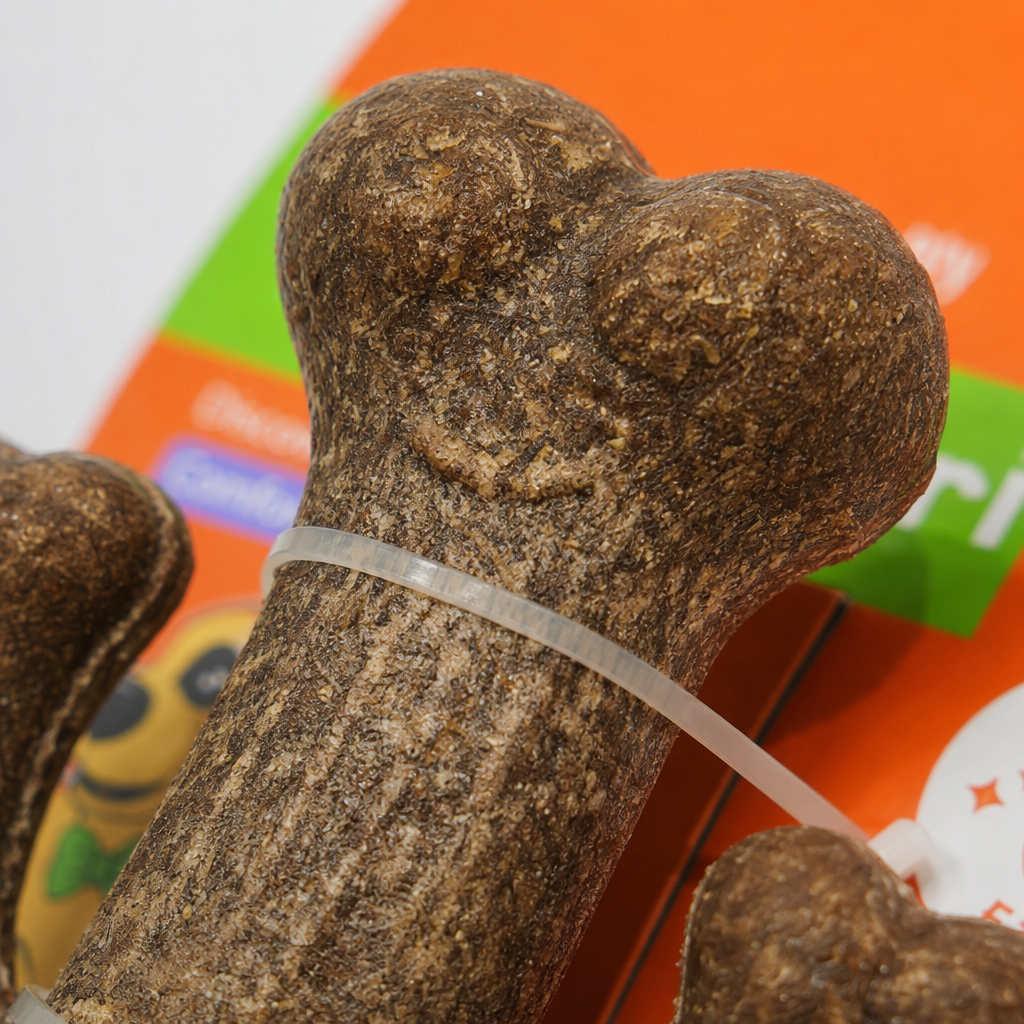 Brown card twisted cactus-shaped dog bite gel pet teething toy, durable with added rice material, safe to chew Application Scenario