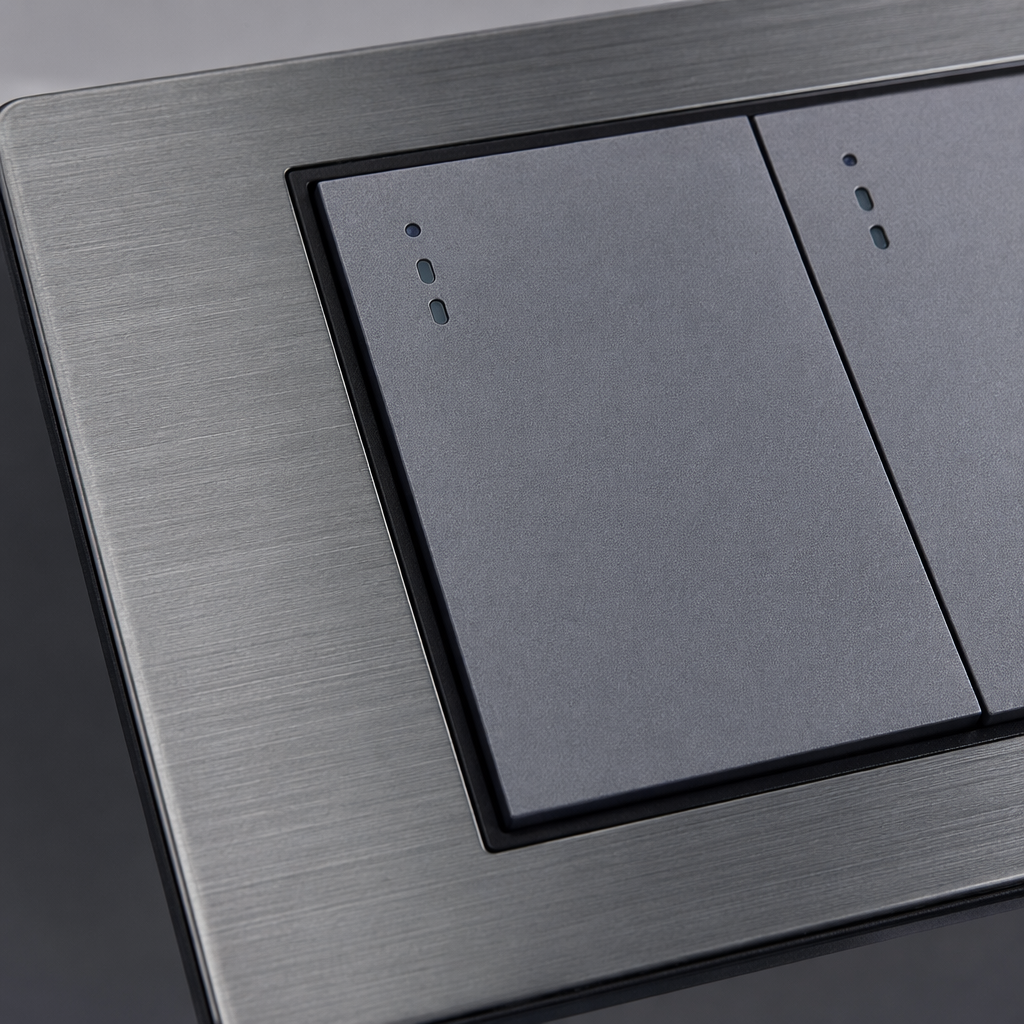 CM stainless steel American-style double wall switch, simple and modern wall socket for home decoration, exclusively for export Application Scenario