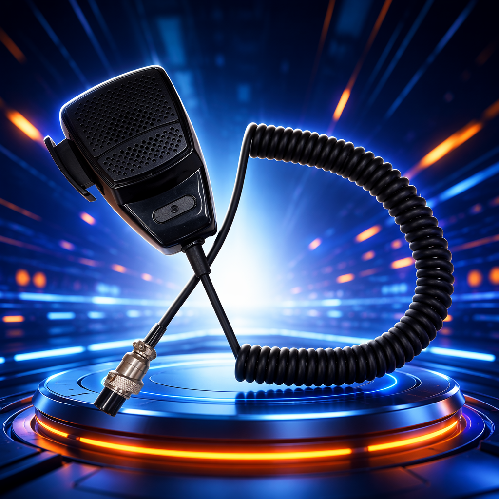 Black microphone with spiral cable, professional recording, karaoke and live streaming with high-fidelity sound quality Specification image