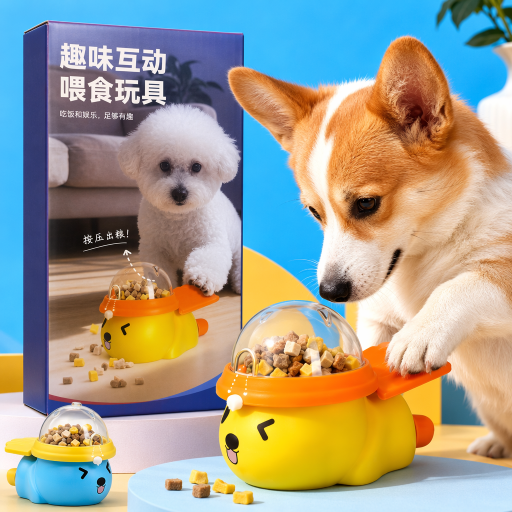 The multi-color dog press-out food puzzle toy features a cute and adorable pet design Specification image