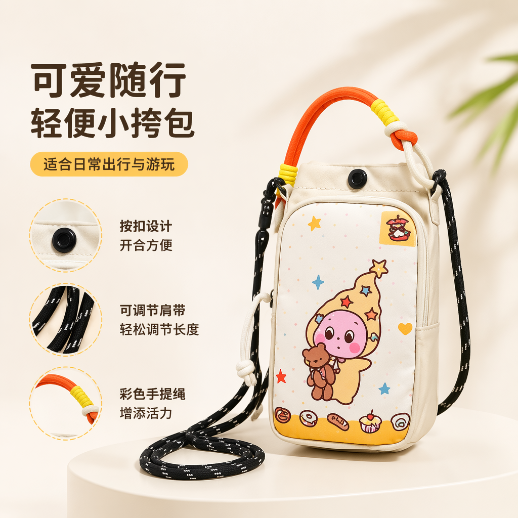 蓝色苹果图案手机包 时尚简约防刮耐磨轻便随身