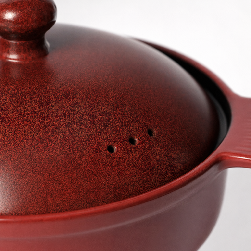 Red earthenware pot with lid, household stewing clay pot, high-temperature resistant ceramic pot Application Scenario