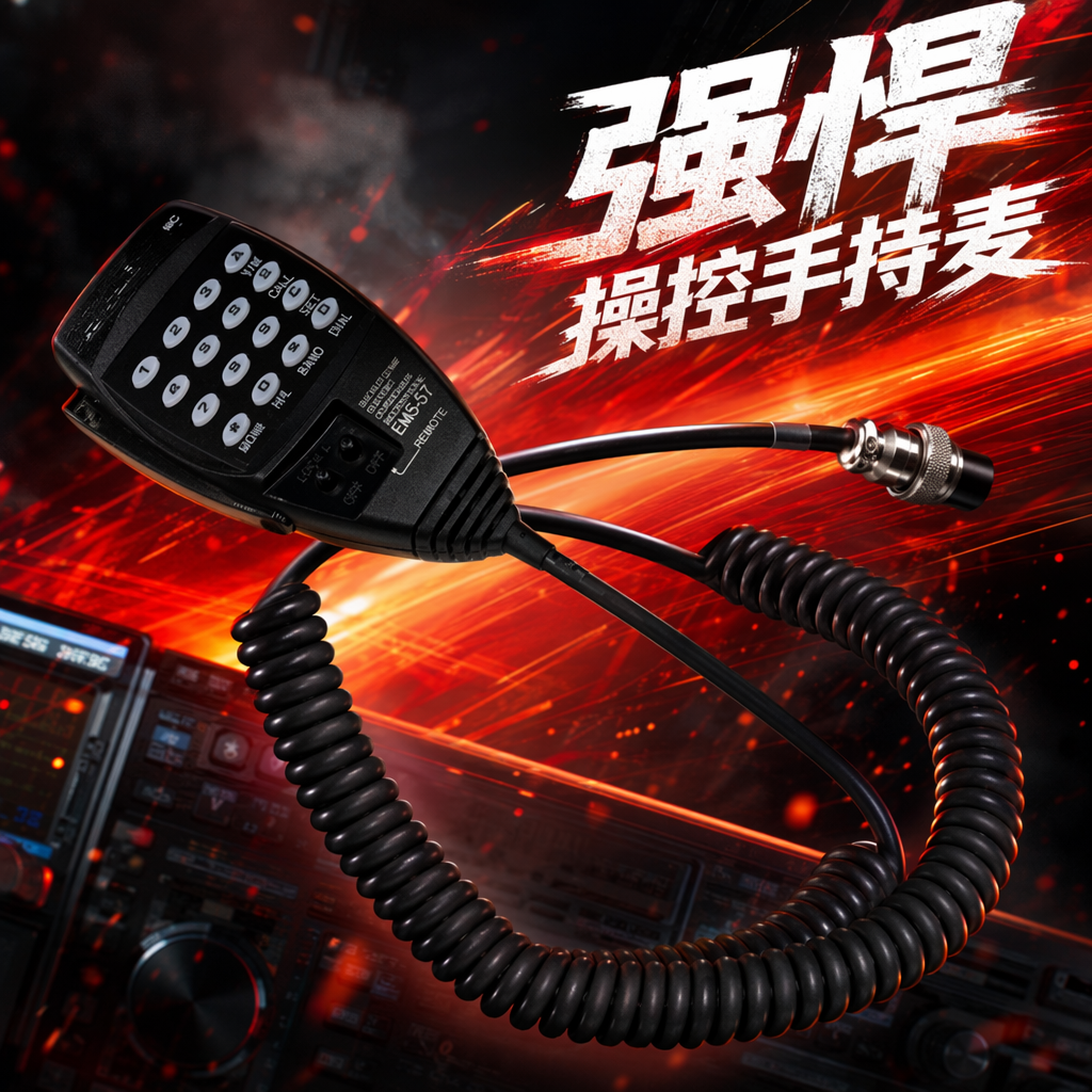 数字按键车载台手咪EMS-57黑色螺旋线遥控器 无线智能通用型适配多种设备 Specification image