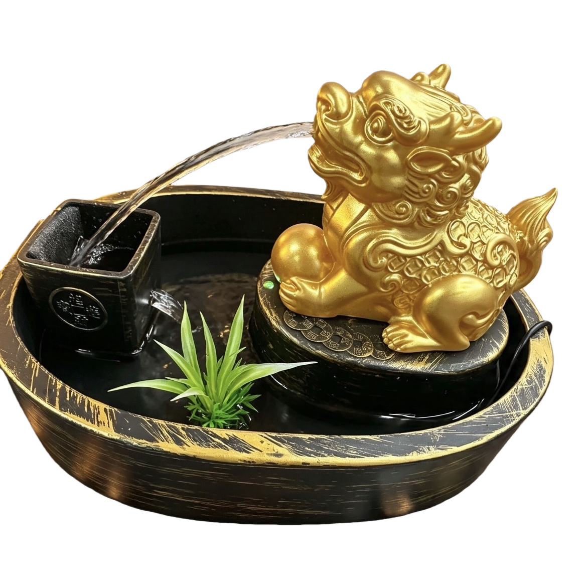 金色貔貅流水摆件循环水景玄关前台招财装饰开业送礼工艺品 Item Picture