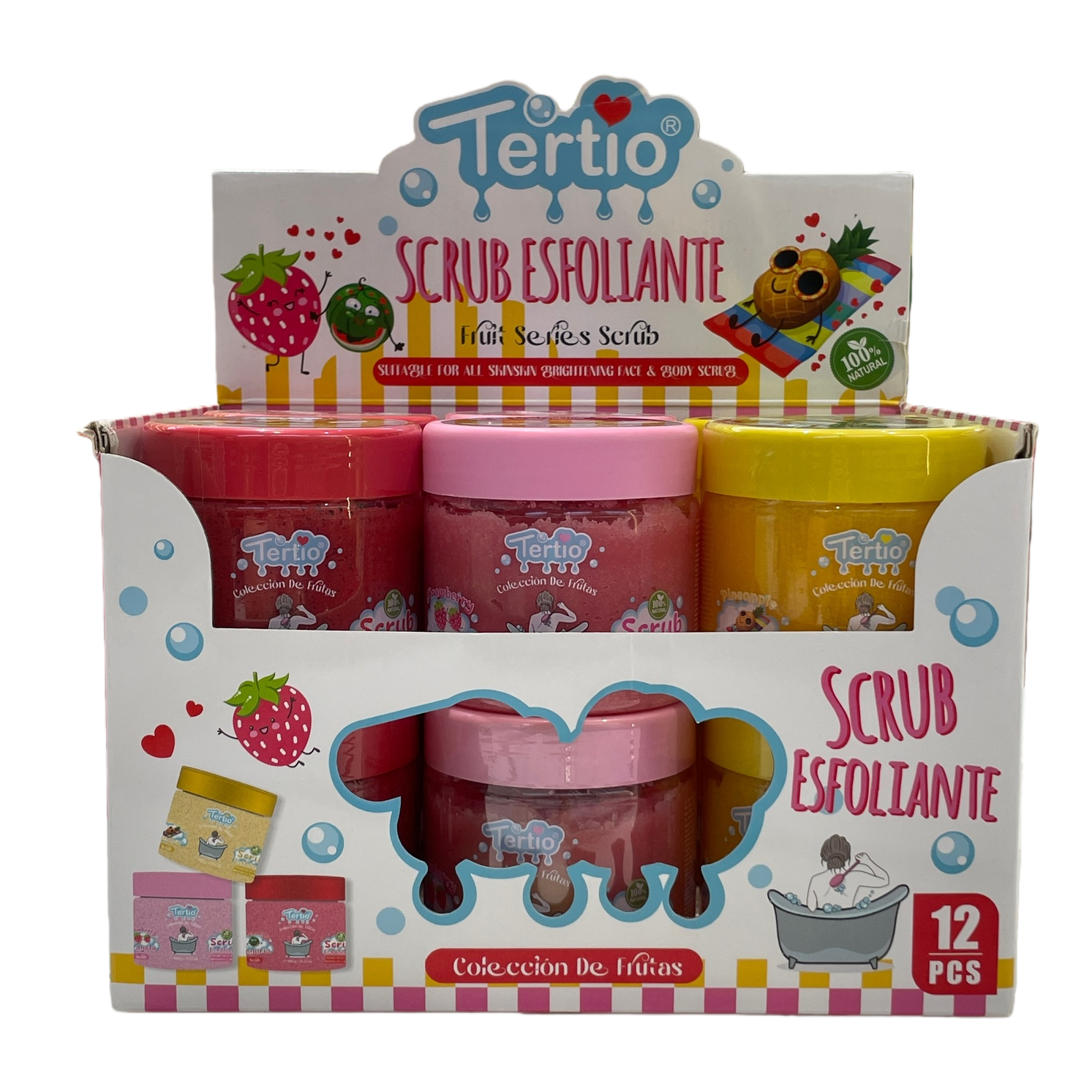 Colorful Fruit Scrub Gift box Exfoliating Moisturizing Body Lotion set Item Picture