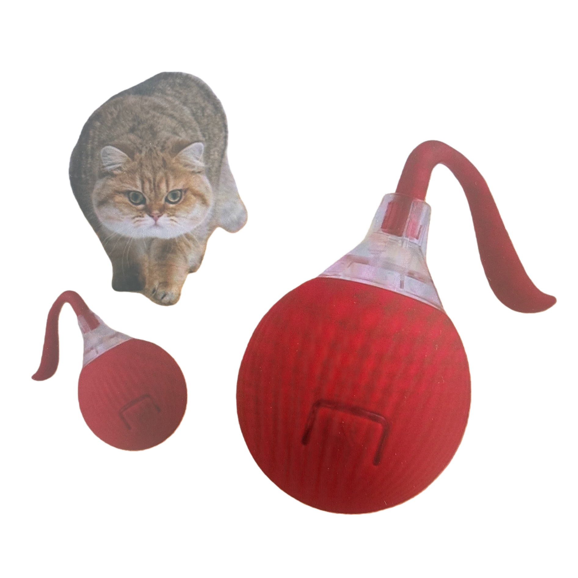 Red automatic cat ball toy, a perfect cat teasing tool, a pet interactive toy, a silent ball ball cat, self-entertaining Item Picture