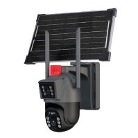 The black solar-powered surveillance camera is waterproof outdoors, wireless, high-definition, night vision and has a long battery life Item Picture