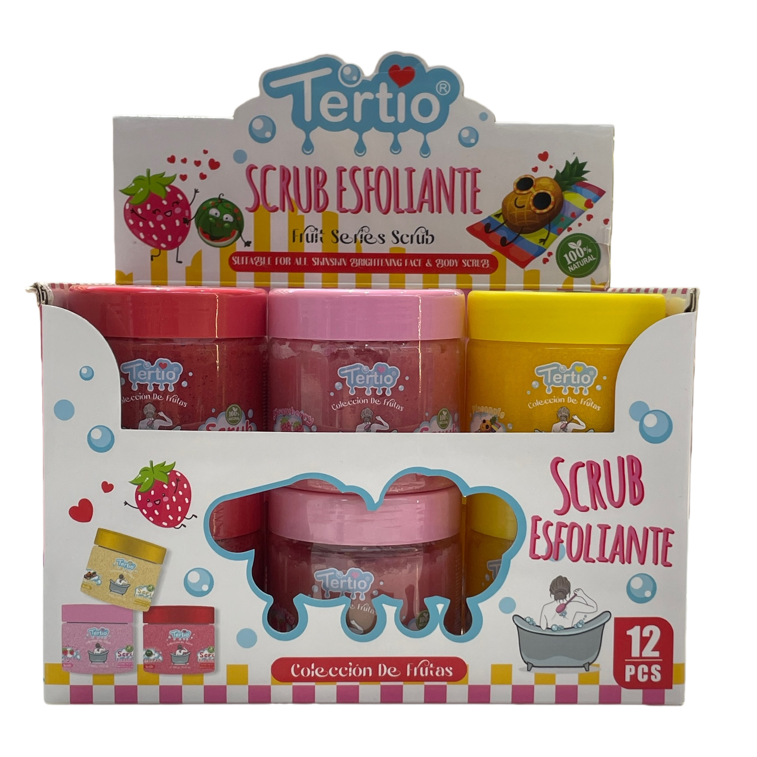 The colorful fruit-flavored scrub gift box comes in a combination of multiple flavors, gently exfoliating and moisturizing the skin Item Picture