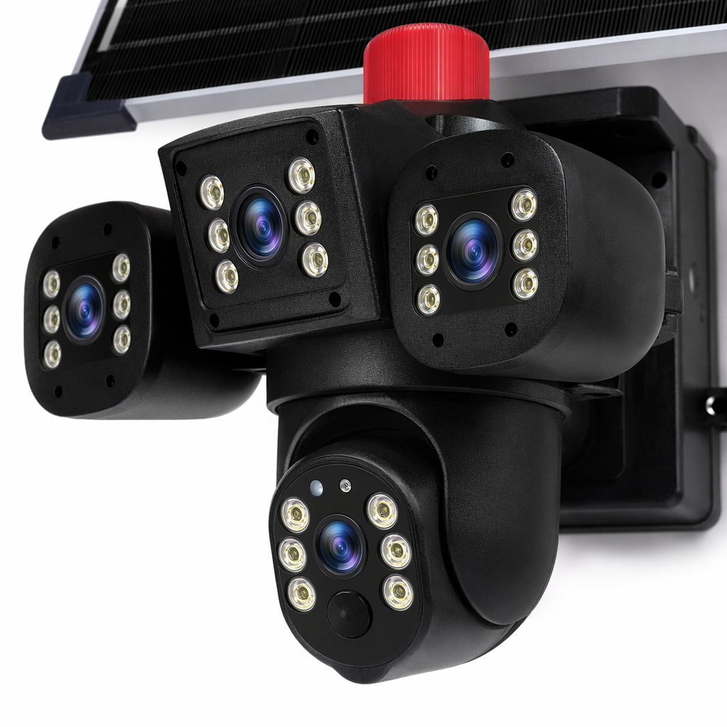 Black solar-powered surveillance camera, outdoor cold-resistant, UV-resistant, high-definition night vision 1080P Application Scenario