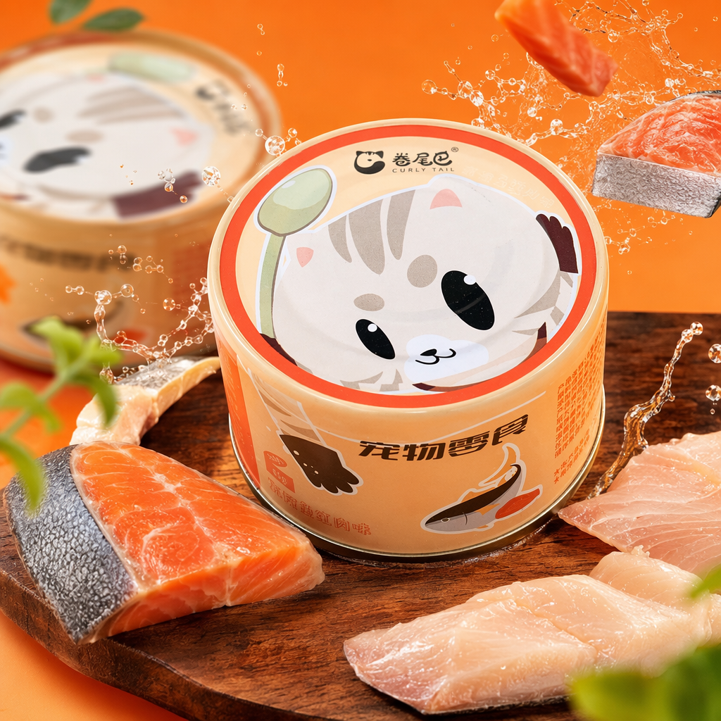 Orange canned cartoon cat pattern pet snacks Specification image