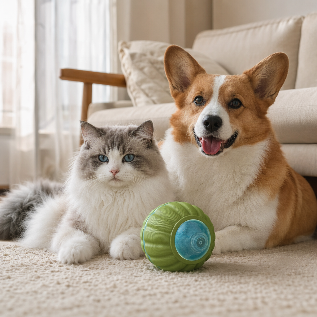 Colorful light cat play ball pet toy with feathers for cats details Picture