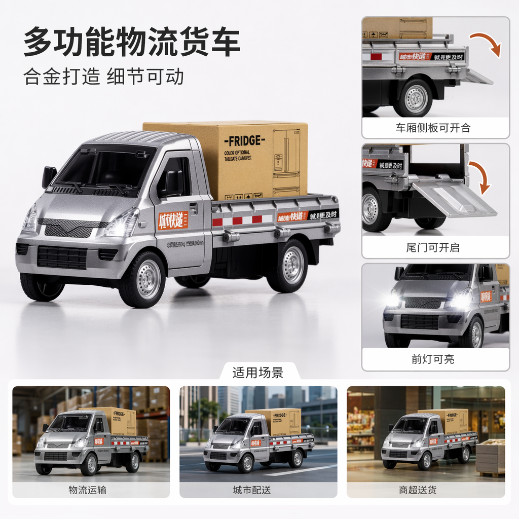 Silver Liuzhou car model alloy material exquisite collectible display piece