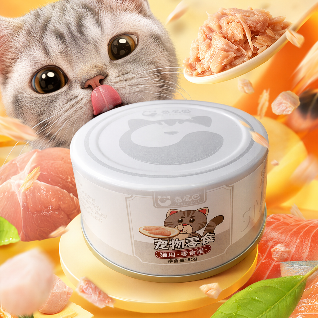 White cat can grain-free chicken formula, suitable for both kittens and adult cats, 85g single can pet food Specification image