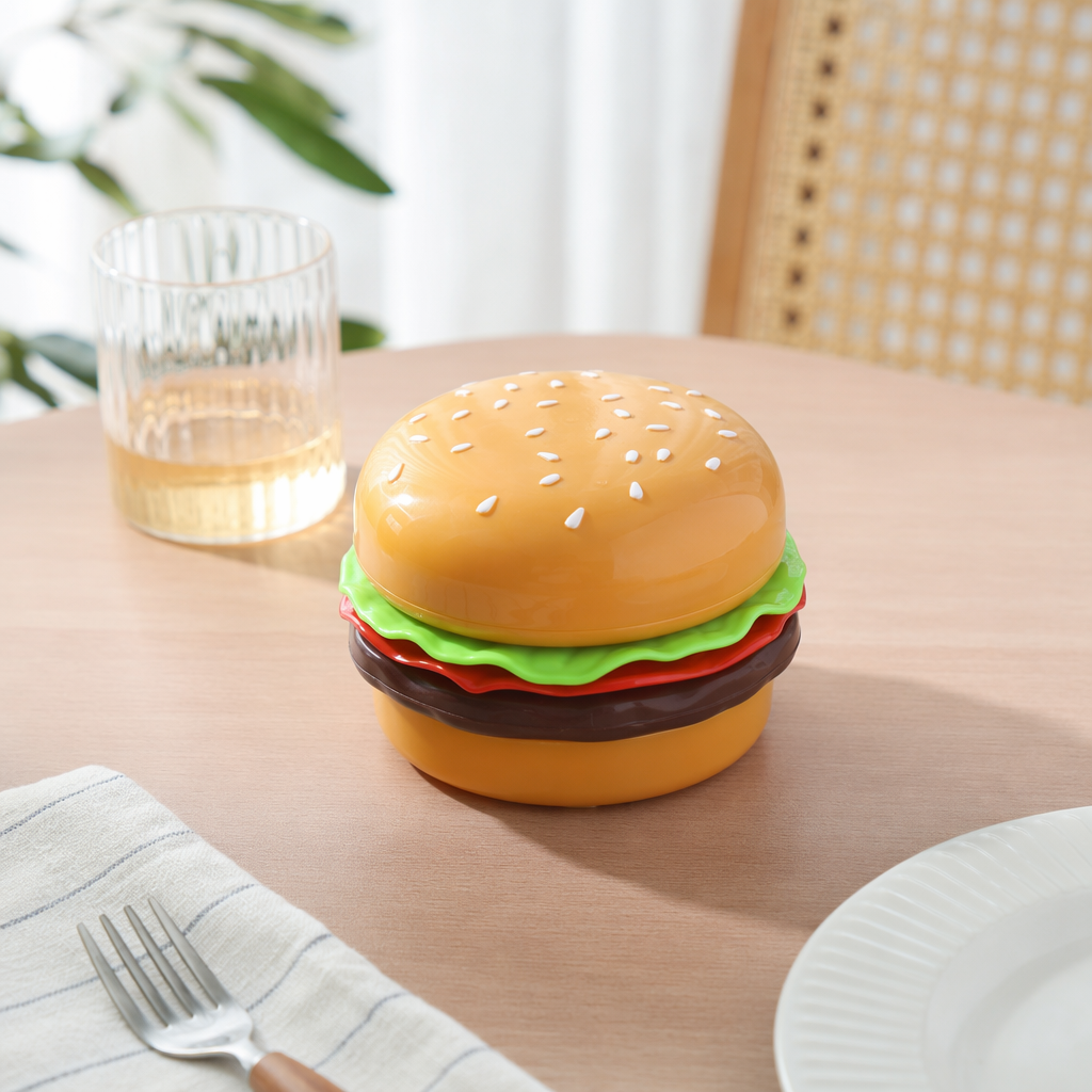 橙色汉堡造型玩具收纳容器产品图