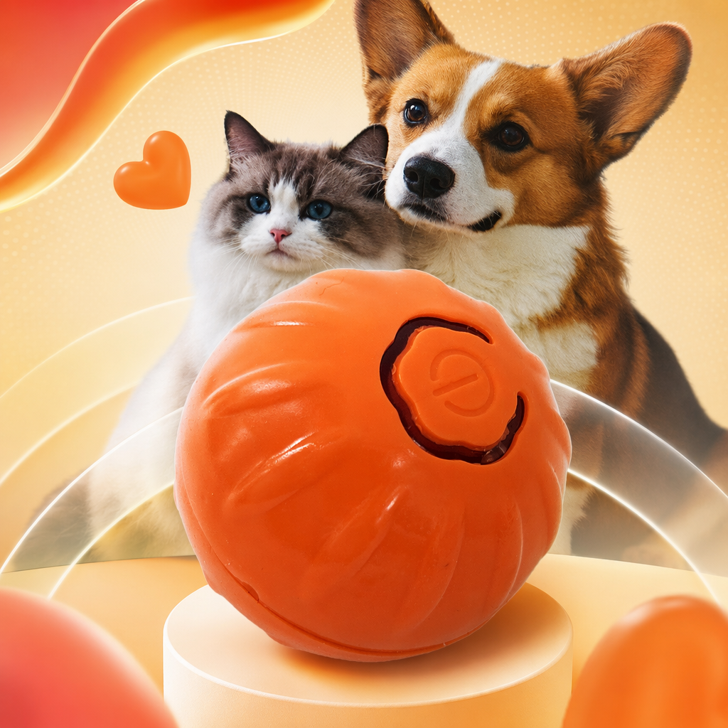 Orange pumpkin-shaped jumping ball pet toys, cat and dog toys Specification image