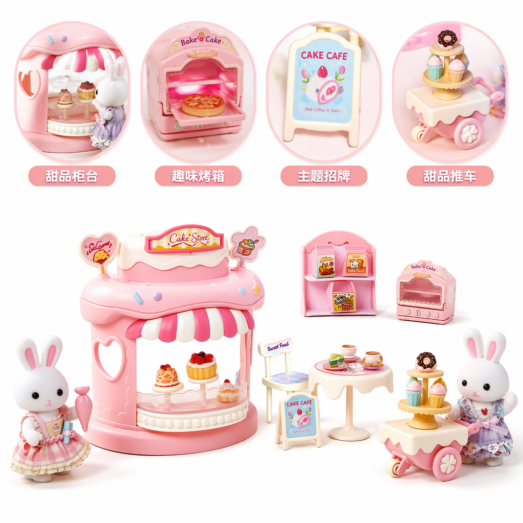 Pink Cake Shop Toy Set: Children's pretend Baking Simulation educational toys