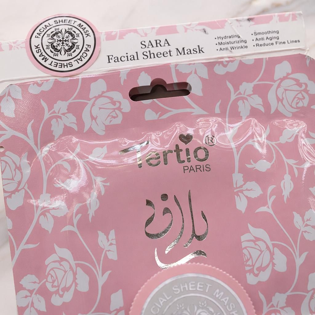 Tertio PARIS SARА pink rose pattern packaged facial mask Application Scenario